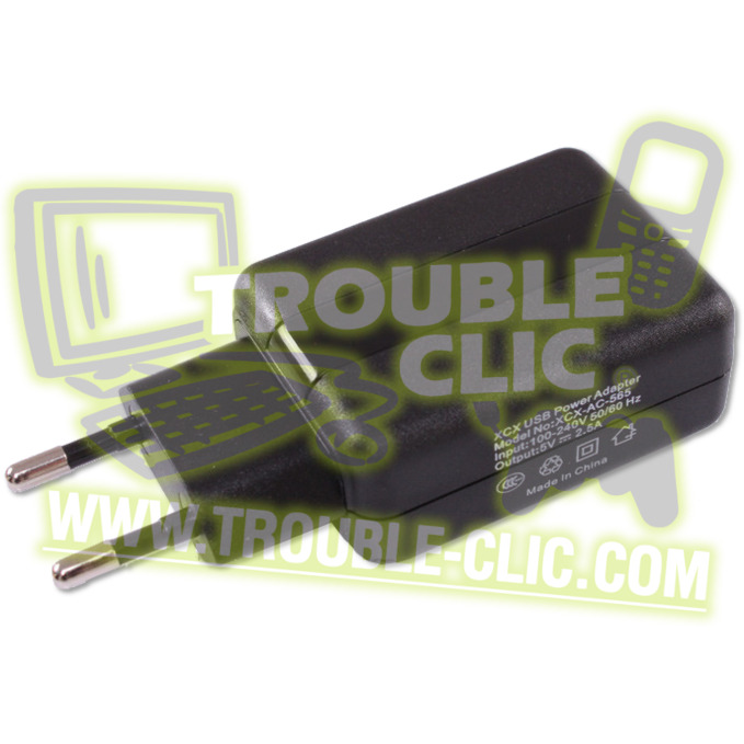 Acheter pour réparer Adaptateur chargeur prise secteur vers USB (2 ampères)  [ Trouble Clic ]