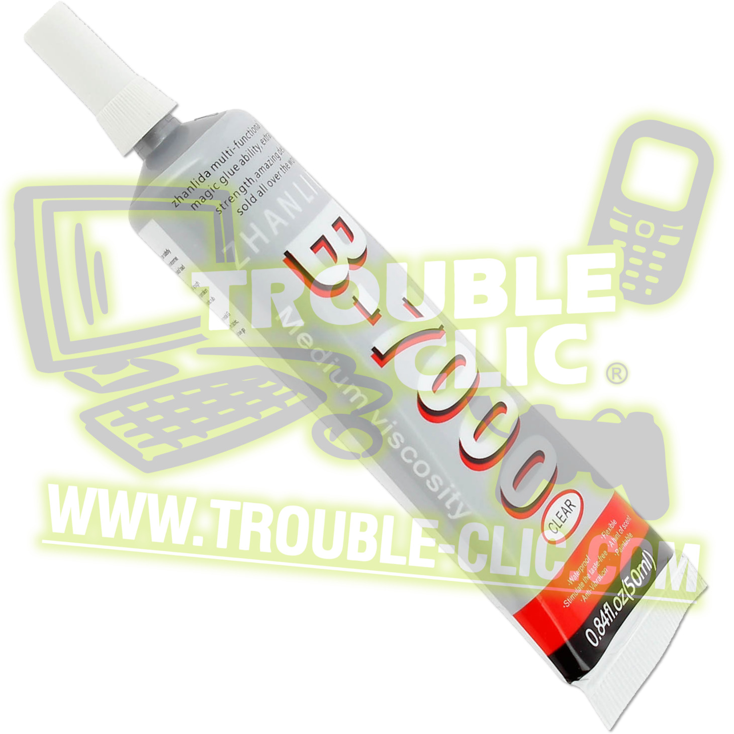 Acheter pour réparer Colle transparente B7000 / B-7000 pour écrans  smartphones et tablettes (50 ml) [ Trouble Clic ]