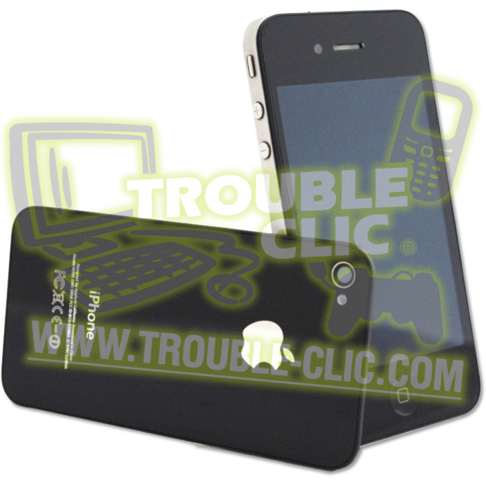 Acheter pour réparer Ecran LCD de rechange avec plaque arrière pour iPhone  4S (Noir) [ Trouble Clic ]